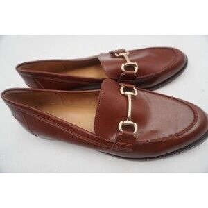 J.Crew Camden Leather Horsebit Loafer Brown Cognac Preppy Work Dress Shoes Sz 12